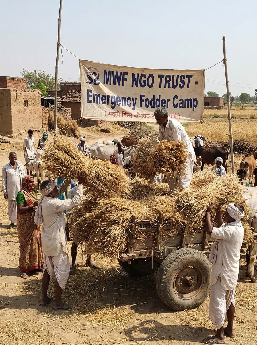 MWF NGO TRUST Fodder Distribution Camp during drought crisis